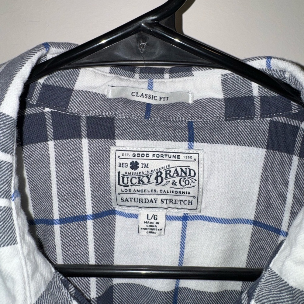 Lucky Brand Navy and White Checkered Shirt - Picture 5 of 5